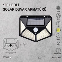 Ledli Solar Duvar Armatürü Siyah