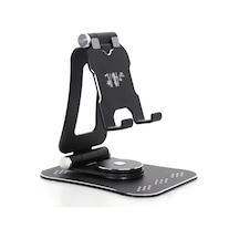 Cbtx G61 Taşınabilir Katlanır Cep Telefonu Standı 360 Derece Dönen Masaüstü Alüminyum Alaşımlı Telefon Tutucu - Siyah