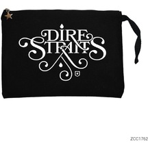 Dire Straits Logo Siyah Clutch Astarlı Cüzdan / El Çantası