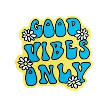 Good Vibes Only Baskılı Ahşap Bardak Altlığı Çok Renkli
