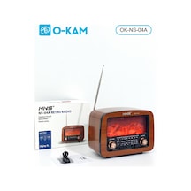 O-kam Ok-ns-04a Bluetooth Şömine Efektli Şarjlı Retro Radyo