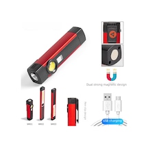 Shineyee Usb Şarjlı Cob Led İş Işığı - 10w Parlak Aydınlatma, Kırmızı Uyarı Işığı, Mıknatıslı Elden Tutulan Tamir Aracı