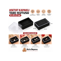 5x8x2 Cm Asetat Kapaklı Takı Kutusu-siyah Demonte 50 Adet