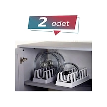 2 Adet Tencere Kapağı Organizeri - 6 Bölmeli Tencere Kapak Dolap Içi Düzenleyici Kapak Düzenleyicisi Diğer