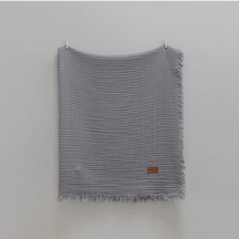 Caramell Müslin Battaniye Muslin Blanket 120x120 Gri