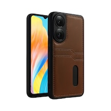 Oppo A38 Sara Kartvizitli Deri Kılıf - Taba 0.2M-Çok Renkli