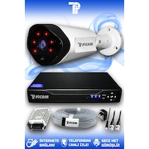 Picam 1 Kameralı Uzay 1 Dış Kamera Set HDD'siz Full HD Gece Görüşlü Güvenlik Kamerası Sistemi