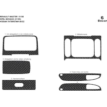 Renault Master Movano İnterstar Konsol-torpido Kaplama 1999-2003 6 Parça-karbon Karbon