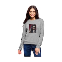 Black Veil Brides All Your Hate Baskılı Gri Kadın Sweatshirt