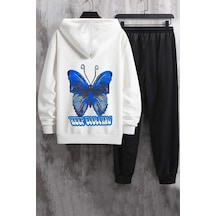 Uyguntarz Unisex Butterfly Eşofman Takımı Beyaz