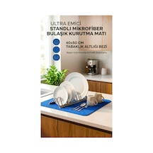 Ultra Emici Standlı Mikrofiber Bulaşık Kurutma Matı 40x50cm Tabaklık Altlığı Karışık Çok Renkli