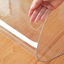 2 Mm Şeffaf Pvc Masa Örtüsü Kristal Netlikte Masa Koruyucu Şeffaf