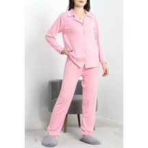 Seka Milan Düğmeli Pijama Takımı Pembe - 50728.1929. Çok Renkli