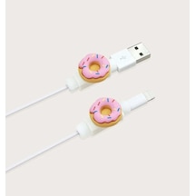 Koyu Pembe Donut Kablo Koruyucu