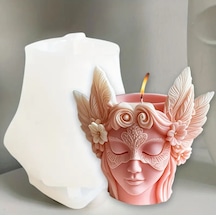 Maskeli Kız Tasarım Mum Vanilya Kokulu