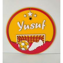 Kapı Süsü Yuvarlak Ahşap Sarı - Kırmızı