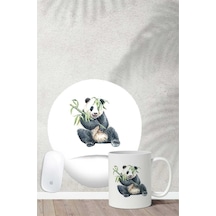 Oyuncu Panda Desenli Bilek Destekli Mouse Pad Kupa Seti Mousepad