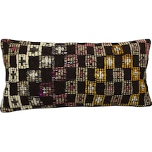 Zehra Abla Halı Yeni El Dokuma Dekoratif Lumbar Kilim Kırlent Yastık Kılıfı 6850 Çok Renkli