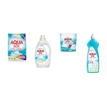 Aquabor Doğal Mineralli 4 Kg Renkliler + Sıvı Beyaz + Tablet + Elde Bulaşık 4 Lü Set