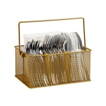 Reader Gereçler Tutucu, Gümüş Eşya Düzenleyici, Caddesi, Çatal Bıçak Tutacağı, Mutfak, Metal Örgü, 10 "u X 7" G X 4.75" Y, Altın Abanoz
