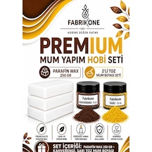 Premium Mum Yapım Hobi Seti - Parafin Wax 250 Gr - 2'li Toz Mum Boyası Seti - Kahverengi, Sarı Bkfabpw2502khsr Karışık