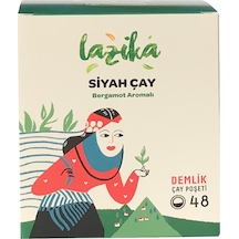 Lazika Bergamot Aromalı Siyah Çay Demlik Poşet 48'li