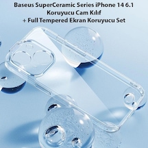 Baseus Superceramic Series İphone 14 6.1 Koruyucu Cam Kılıf + Full Tempered Ekran Koruyucu Set- 5775