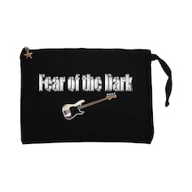 Iron Maiden Fear Of The Dark Guitar Siyah Clutch Astarlı Cüzdan / El Çantası