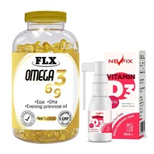 Flx Omega 3-6-9 180 Tablet & Nevfix Vitamin D3 Sıvı 20 ML