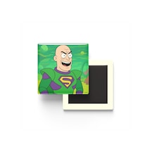 Lex Luthor - 9x9 Cm Baskılı Kare Buzdolap Magneti