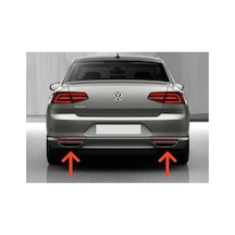 Volkswagen İle Uyumlu Passat İle Uyumlu B8 Krom Egzoz Ucu 2 Parça 2014 Üzeri Çelik
