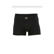 Anıt 1271 Erkek Likralı Düz Pamuklu Boxer 10 Adet Siyah