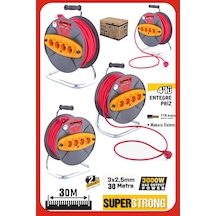 Stilmax Stl3035 Atölye Ve Ev Tipi Uzatma Kablosu 30mt 3x2.5 Mm² 4 Priz Dörtlü Seyyar Uzatma 30 M