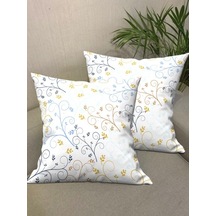 Sofia , Kadife Kumaş 2 Li Kırlent Kılıfı - Çift Taraflı Baskı Arkr266