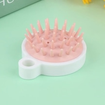 Pembe Yumuşak Silikon Şampuan Fırçası - Islak/kuru Saç Masajı İçin Çok Renkli