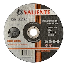 Metal Kesme Taşı 125 1.0 22.2mm Inox Val16772 Valıente 50 Adet