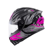 Gıvı 50.x Sharkbıte Mat Siyah-gri-pembe Kask Pembe
