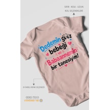 Morivokids Dedeye Ve Babaanneye Özel Kısa Kollu Bebek Body %100 Pamuk Zbn151-kk Pastel Pembe