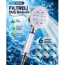 Modern Tasarımlı 6 Modlu Filtreli Duş Başlığı Büyük Panel Metalik Beyaz Duş Atı Diğer