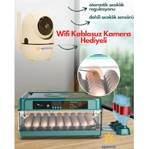 Kuluçka Makinesi Wifi Kamera Hediyeli 130 Lu Tam Otomatik Yedek Motorlu