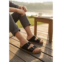 2236-look Life Unisex Çift Tokalı Ultra Hafif Havuz,plaj Ve Günlük Kullanıma Uygun Terlik Siyah