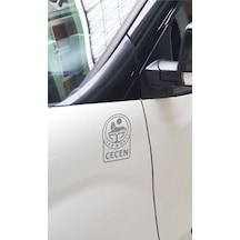 Çeçen Bayrak Araba Sticker Etiket Gümüş (15 X 11 Cm) 2 Adet