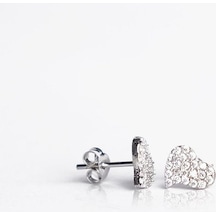 Zanaatsilver Gümüş Zirkon Taşlı Minik Kalp Küpe Zs0033kp Gümüş Renk 2'li Beden Gümüş