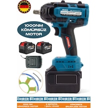 Böhrer Alman 8208 V598 Akülü 1000NM Darbeli Somun Sıkma Makinesi + 15 Pilli 5AH 15C