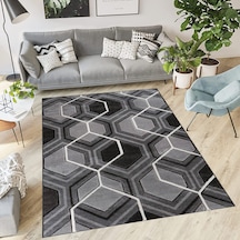 Rovigo Home Dijital Baskı Yıkanabilir Kaymaz Taban Salon Halısı Rvg0563 Siyah
