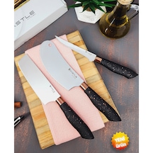 Black Copper Serisi 3 Lü Mutfak Bıçak Seti Nakiri-börek-sıyırma