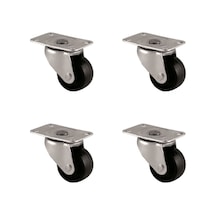 Furç Tablalı Bilyalı Teker - 28mm - Siyah Hks232 - 4 Adet