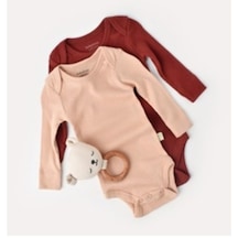 Rebebe Babycosy Modal 2 Li Uzun Kollu Bebek Badi - Bebek Body - Csym1131 (546800900) Kiremit - Somon