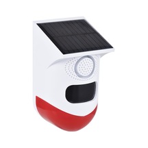 Güneş Enerjili Entegre Li-pilli 110 Açı 9-12m Mesafe 120db Sesli Işıkli Kızılötesi Alarm Dedektörü Uzak Kumanda İle Kontrol, App Desteği Yok