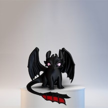 Ejderhanı Nasıl Eğitirsin Gecenin Öfkesi Siyah Ejderha 11 Cm Toothless-pembe Göz